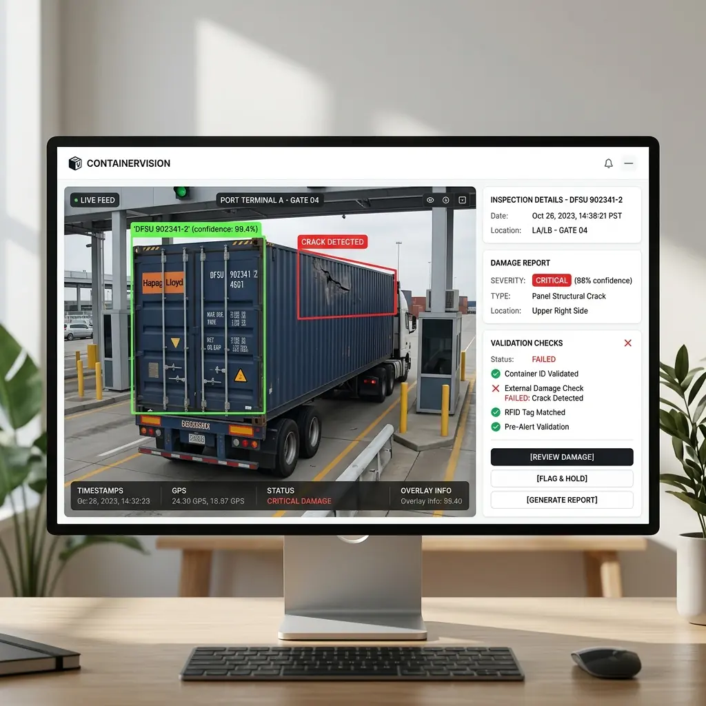 Cargovision Container Inspection Dashboard Mockup